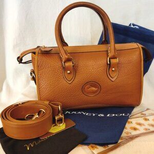 Dooney & Bourke Vintage All Weather Leather Zipper Top Satchel in Peanut, EUC
